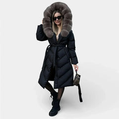 Caris – Elegant Winter Jacket with Faux Fur Collar