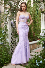 Sweetheart Neck Mermaid Purple Prom Dress With Appliques