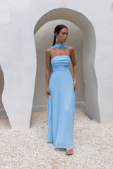 Rosewater Roads Strapless Maxi Dress Blue