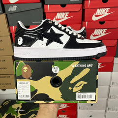 A Bathing Ape Bapesta Shiny Black/White