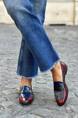 Antonia | Shiny Tricolor Loafer