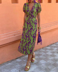 Angelina - Stunning V-Neck Midi Dress