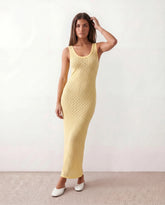 Clio Openwork Fitted Maxi Dress