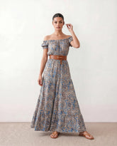 Alba Off Shoulder A-Line Maxi Dress
