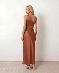 Aura Glossy Slip Maxi Dress