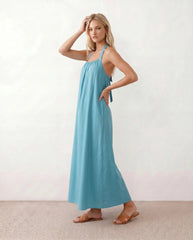 Mira Halter Backless Maxi Dress