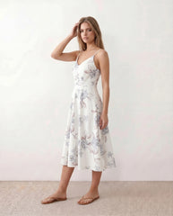 Talia Spaghetti Strap Floral Midi Dress