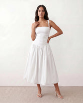 Pia Spaghetti Strap Low Back Midi Dress
