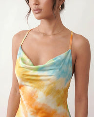 Livia Silk Glossy Maxi Dress