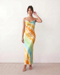 Livia Silk Glossy Maxi Dress