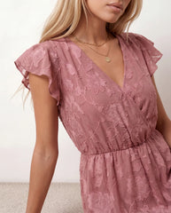 Leona Floral Ruffle Detail Midi Dress