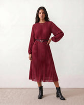 Orla Pleated A-Line Midi Dress