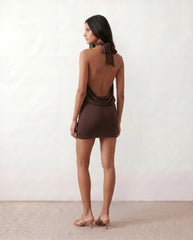 Mae Silk Halter Mini Dress