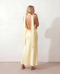 Aleena Cowl Neck Halter Maxi Dress