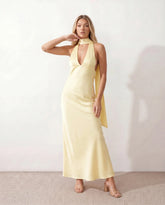 Aleena Cowl Neck Halter Maxi Dress