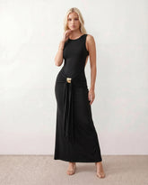 Calista Open Back Fitted Maxi Dress