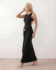 Calista Open Back Fitted Maxi Dress