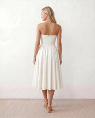 Vicenta Basque Waist Strapless Midi Dress