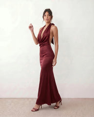 Georgina Satin Cowl Neck Maxi Dress