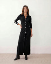 Cinthya Striped Button Front Maxi Dress