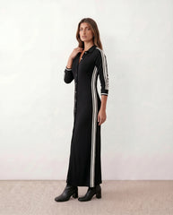 Cinthya Striped Button Front Maxi Dress