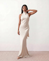 Winnie Satin Halter Maxi Dress