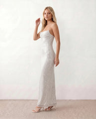 Izabela Sequined Strapless Maxi Dress