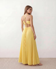 Estella Pleated Strapless Maxi Dress