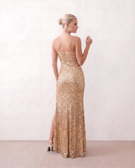 Ninoska Sequined Spaghetti Strap Maxi Dress