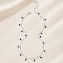 Blue Stones Choker Drop Necklace
