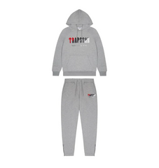 Trapstar Chenille Decoded Hoodie Tracksuit Grey/Red