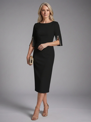 Amaris | Split Sleeve Fitted Midi Dress