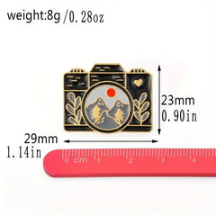 Vintage camera enamel pin