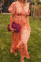 Alora Elegant V-Neck Maxi Dress