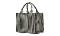 Monogram Leather Small Tote Bag BLACK/WHIT 2S3HTT001H03-005