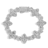 21Dripzz Iced Flower Bracelet Silver
