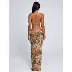 CARMELA | EMBELLISHED HALTER MAXI DRESS