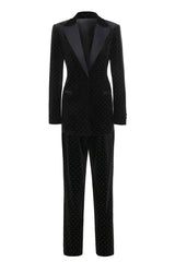 Black Bots Pockets 2 Pieces Women's Suits