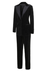 Black Bots Pockets 2 Pieces Women's Suits