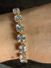 Stunning Station White Diamond Tennis Bracelet