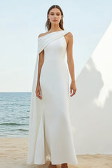 Dusty Rose Sheath Chiffon Long Formal Dress