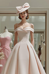 Candy Pink Cold Shoulder A Line Midi Mother of the Bride Dress