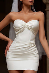 Ivory Sweetheart Bodycon Short Corset Wedding Dress
