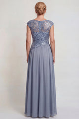Sparkly Grey Blue A Line Sequin Long Mother of the Bride Dress with Slit