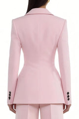 2 Piece Light Pink One Button Peak Lapel Prom Suits