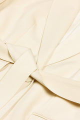2 Piece Ivory Notched Lapel Business Suits with Sash