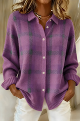 Anna™ | Soft Knitted. Checkered Cardigan
