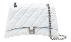 Quilted Denim Crush Chain Bag M Light Blue 716393 2AAEJ 4651