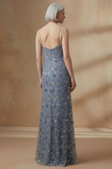 Twilight Mermaid Spaghetti Straps Long Floral Mother of the Bride Dress with Cape