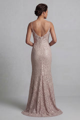 Champagne Mermaid Long Scoop Mother of the Bride Dress with Jacket